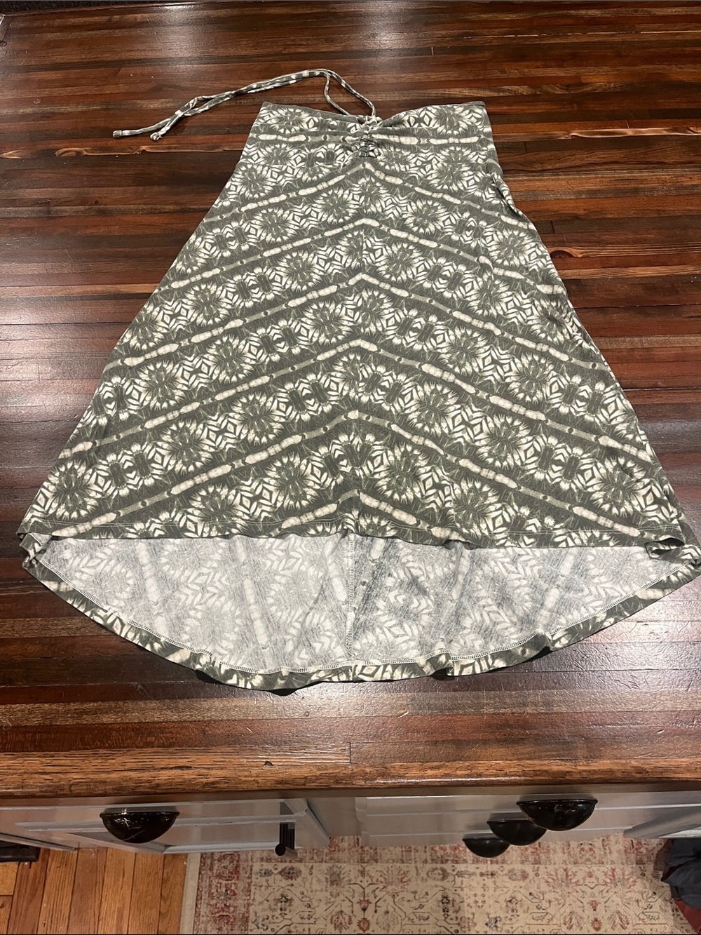 Patagonia Olive and Cream High-Low Halter dress small